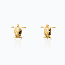 Load image into Gallery viewer, TURTLE GOLD STUD EARRINGS

