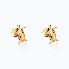 Load image into Gallery viewer, TURTLE GOLD STUD EARRINGS
