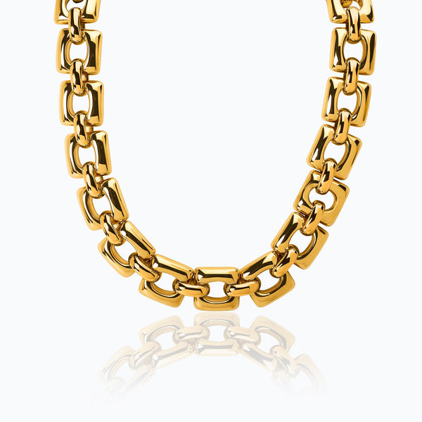 HERENCIA SQUARE AND OVAL CHOKER GOLD