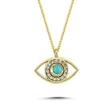 Load image into Gallery viewer, OWN Your Story Third Eye is Open Gold Pendant Necklace with Diamonds
