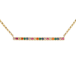 Atelier All Day 14K Multi-Color Crystal Bar Pendant