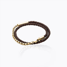 Load image into Gallery viewer, COMET LEATHER GOLD LARGE BRACELET
