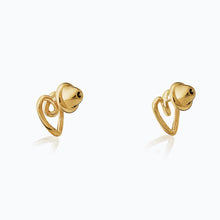Load image into Gallery viewer, HEART TIE GOLD EARRINGS
