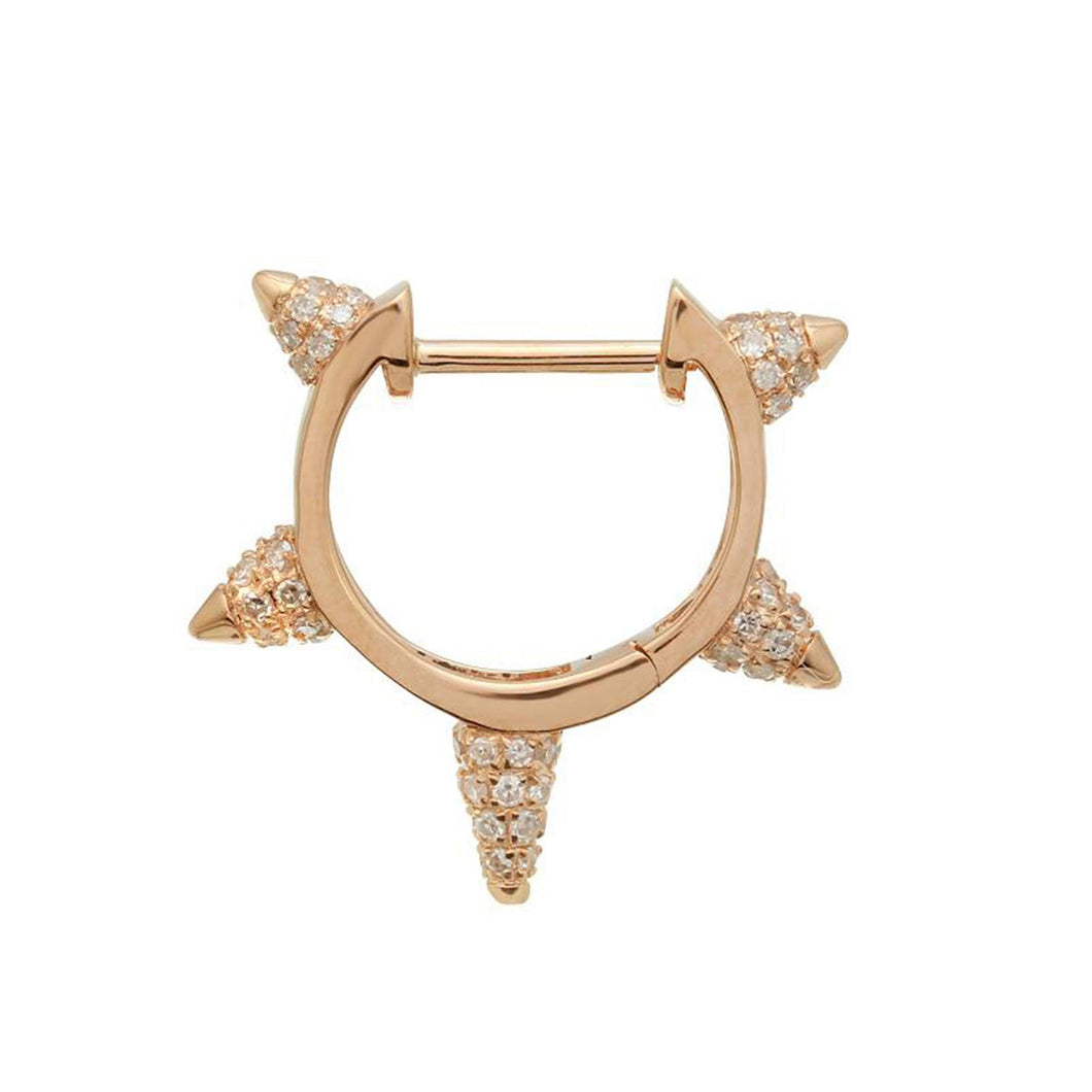 Atelier All Day 14K and Diamond Spiked Huggie Hoop (Single)