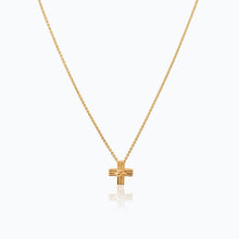 Load image into Gallery viewer, KNITTED GOLD CROSS PENDANT
