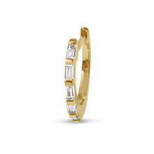 Load image into Gallery viewer, Atelier All Day 14K &quot;Diamond&quot; CZ Baguette Huggie Hoops
