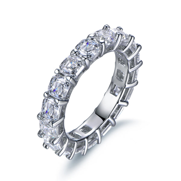 Labyrinth Diamonds Asscher Cut Diamond Eternity Band in 14K White Gold