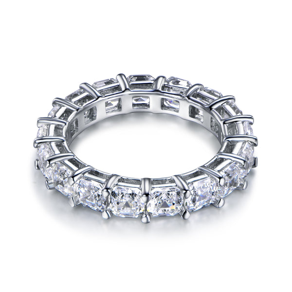 Labyrinth Diamonds Asscher Cut Diamond Eternity Band in 14K White Gold