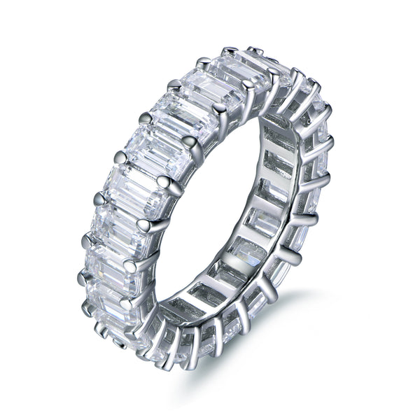 Labyrinth Diamonds 14K White Gold Emerald Cut Diamond Eternity Band