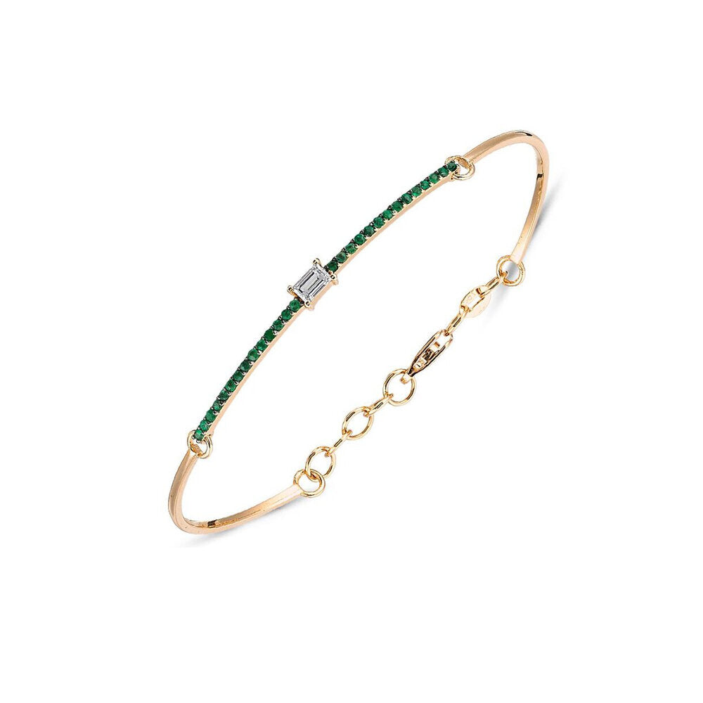 OWN Your Story Diamond Baguette and Emerald Bracelet