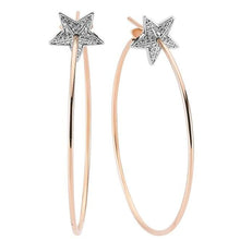 Load image into Gallery viewer, OWN Your Story Star Bright Hoops with Diamonds
