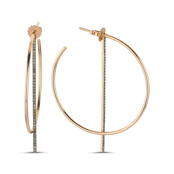 OWN Your Story Offset Hoops with Cognac Diamonds - Wear Two Ways!