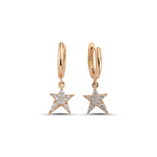 Load image into Gallery viewer, OWN Your Story Rock Star Huggie Hoop Earrings with White Diamonds
