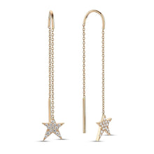 Load image into Gallery viewer, OWN Your Story Swinging Threader Diamond &amp; Gold Rockstar Earrings
