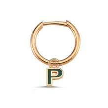 Load image into Gallery viewer, OWN Your Story 14K Gold Enamel Initial Hoop (Single)
