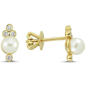 OWN Your Story 14K Gold Nirvana White Diamond and Pearl Studs