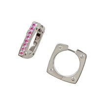 Load image into Gallery viewer, Matthia&#39;s &amp; Claire Cube Earrings With Pink Sapphires
