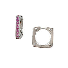 Load image into Gallery viewer, Matthia&#39;s &amp; Claire Cube Earrings With Pink Sapphires

