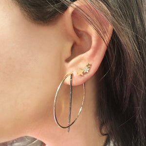 OWN Your Story Offset Hoops with Cognac Diamonds - Wear Two Ways!