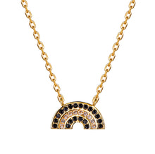 Load image into Gallery viewer, Atelier All Day 14K Gold Vermeil Black and Gold CZ Rainbow Pendant
