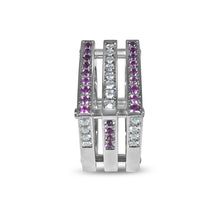 Load image into Gallery viewer, Matthia&#39;s &amp; Claire Cube Collection Triple Cube Ring WG with Pink Sapphires and Diamonds
