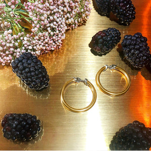 Matthia's & Claire Small Skinny Yellow Gold Hoops
