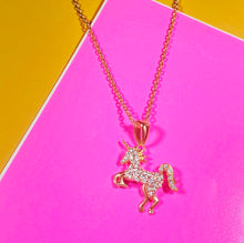 Load image into Gallery viewer, Atelier All Day 14K Gold Vermeil &amp; CZ Mystical Unicorn Pendant
