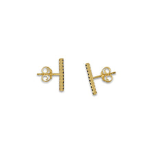Load image into Gallery viewer, Atelier All Day 14K Gold &amp; Black Diamond Bar Stud Earrings
