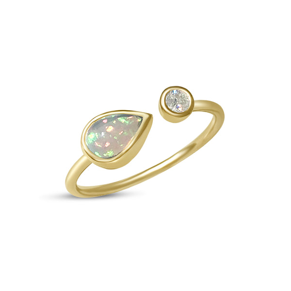 Atelier All Day 14K Gold, Opal & Diamond Ring