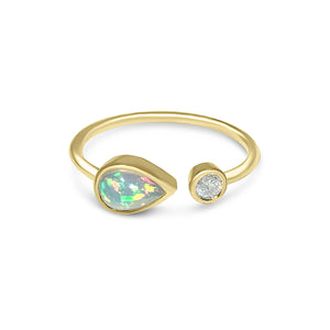Atelier All Day 14K Gold, Opal & Diamond Ring