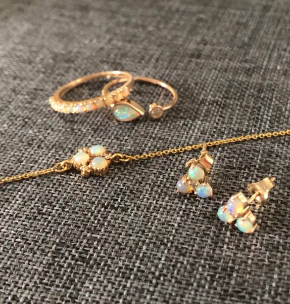 Atelier All Day 14K Gold, Opal and Diamond Chain Bracelet