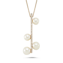 Load image into Gallery viewer, OWN Your Story Pavé Bar Pearl Droplet Necklace
