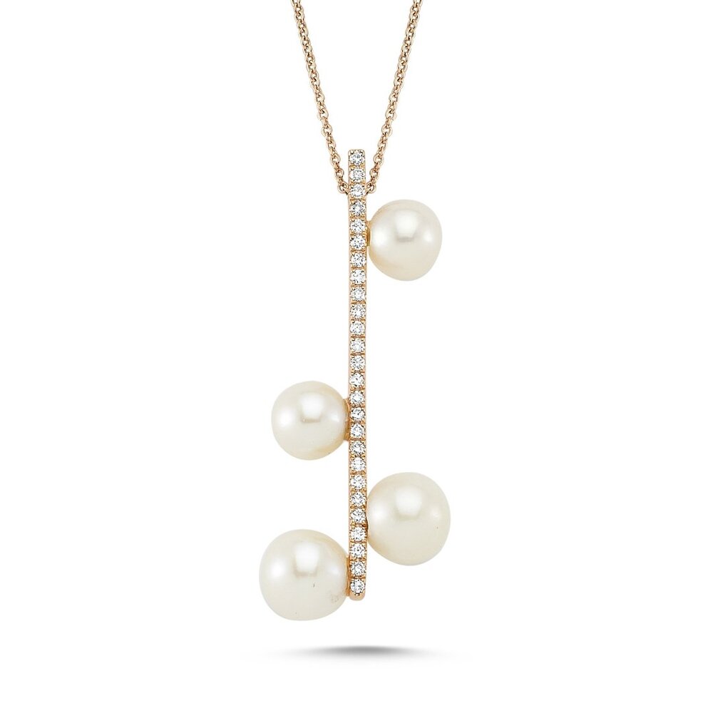 OWN Your Story Pavé Bar Pearl Droplet Necklace