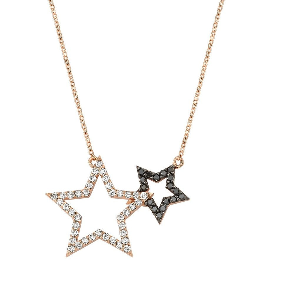OWN Your Story Two-Star Black and White Diamond Pendant