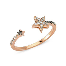 Load image into Gallery viewer, OWN Your Story Open Star Ring with Diamonds
