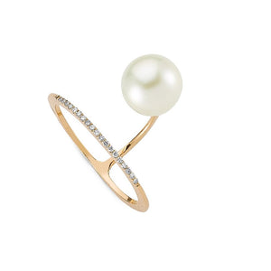 OWN Your Story Overture Pearl Ring with Diamonds