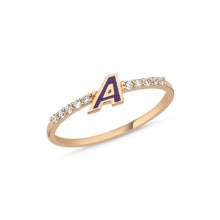 Load image into Gallery viewer, OWN Your Story 14K Gold Diamond Enamel Initial Rings
