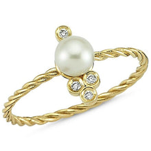 Load image into Gallery viewer, OWN Your Story 14K Gold Nirvana Diamond and Pearl Cable Ring
