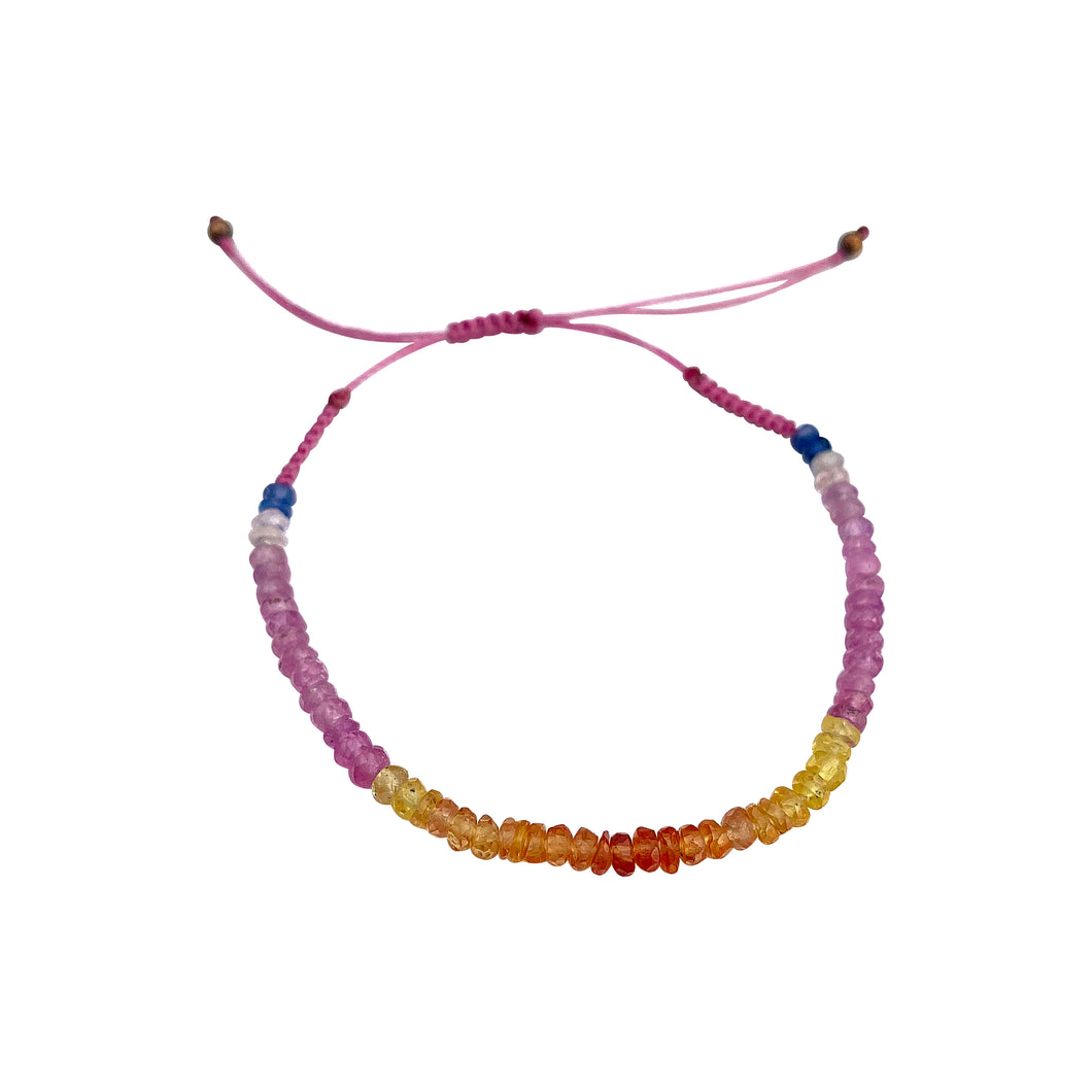 Atelier All Day Precious Pink Ombré Sapphire String Bracelet