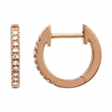 Load image into Gallery viewer, Anné Gangel Small Diamond Rose Gold Huggie Hoops
