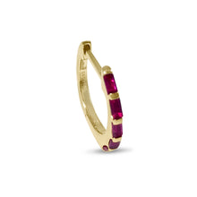 Load image into Gallery viewer, Atelier All Day 14K &quot;Ruby&quot; CZ Baguette Huggie Hoops

