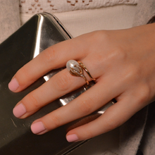 Load image into Gallery viewer, OWN Your Story Pearl Flower Ring with Diamonds
