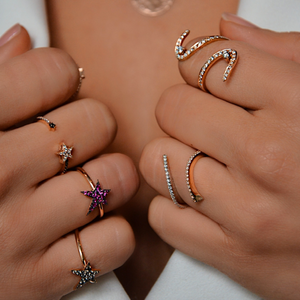 OWN Your Story Open Star Ring with Diamonds