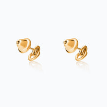 Load image into Gallery viewer, X BUTTON GOLD EARRINGS
