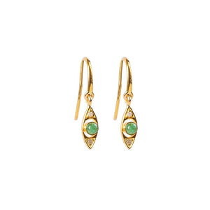 Anné Gangel Protective Eye Green Emerald Earrings